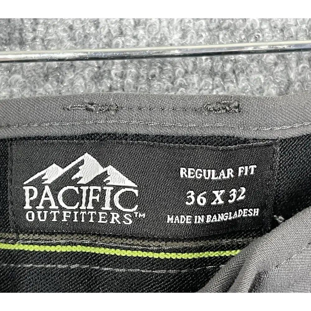 Pacific Outfitters Men's Regular Fit Gray Nylon Blend Pants 36x32‎
